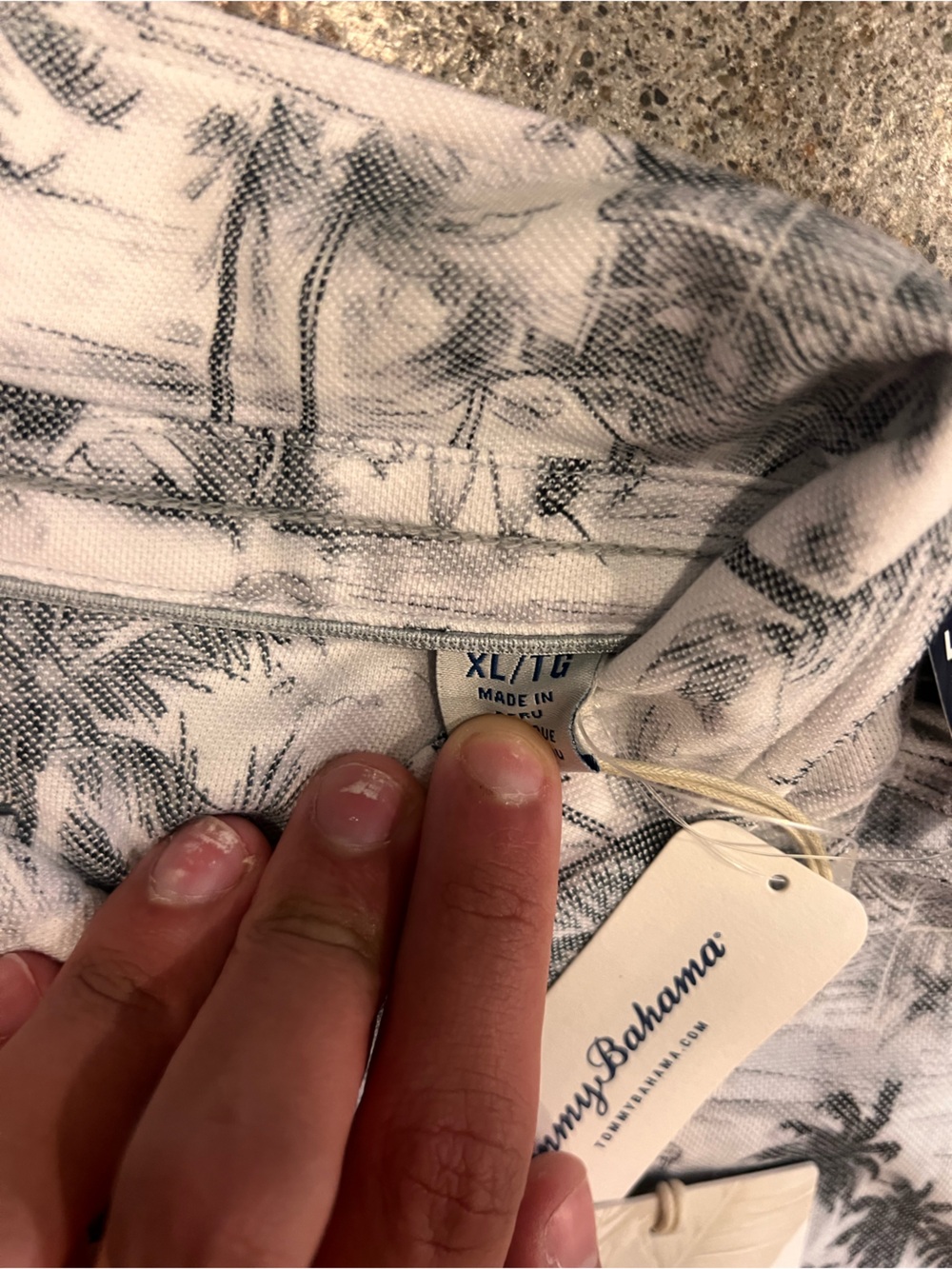 Tommy Bahama seattle mariners White and Gray Palm Print Polo - Picture 2 of 3